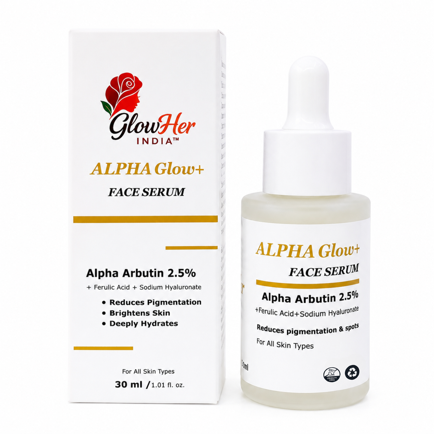 GlowHer India ALPHA Glow+ Face Serum (30ml)