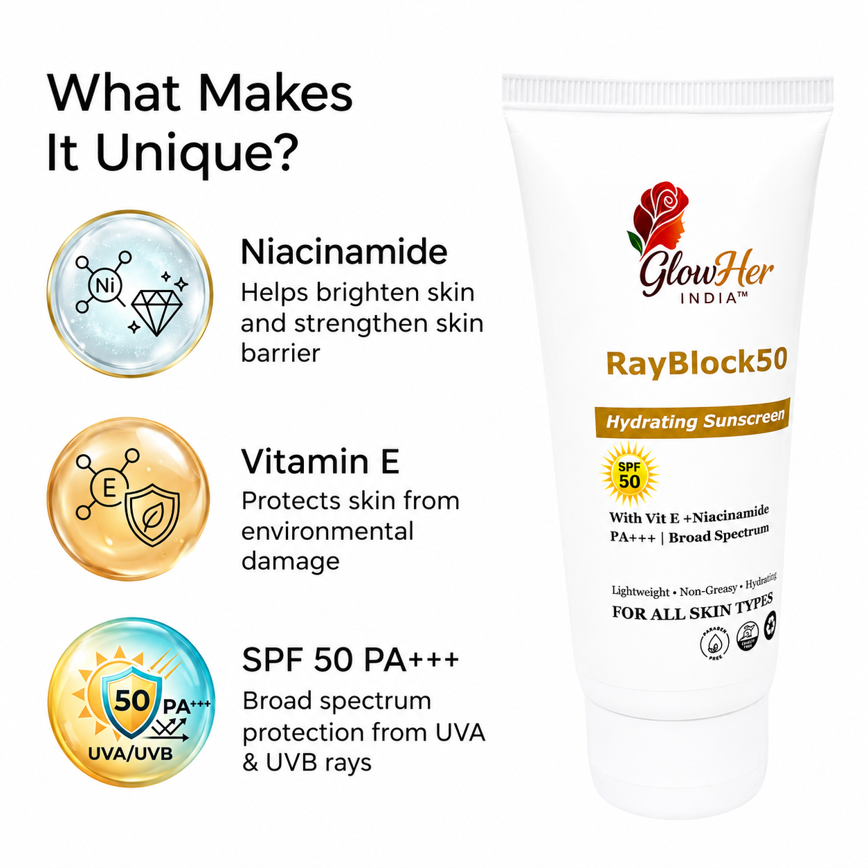 RayBlock50 Hydrating Sunscreen SPF50 PA+++