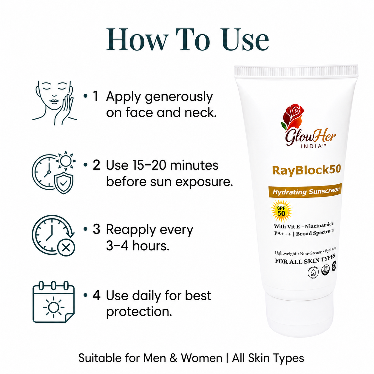 RayBlock50 Hydrating Sunscreen SPF50 PA+++