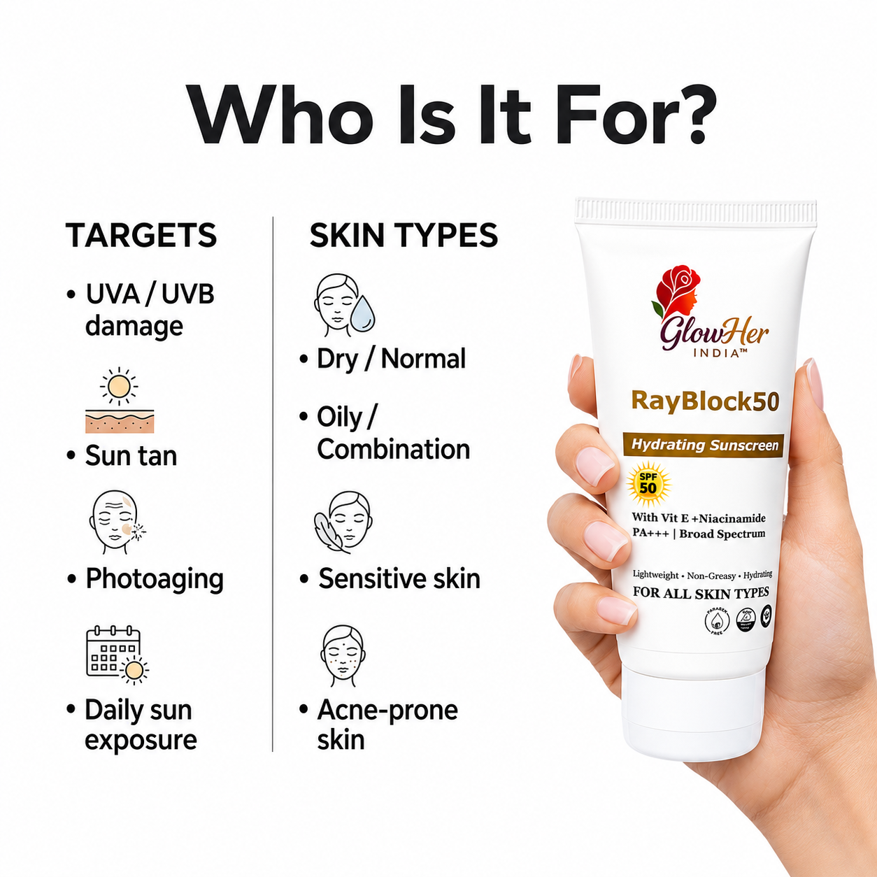 RayBlock50 Hydrating Sunscreen SPF50 PA+++